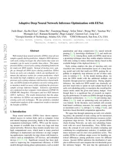 Adaptive Deep Neural Network Inference Optimization with EENet