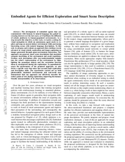 Embodied Agents for Efficient Exploration and Smart Scene Description