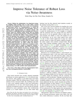 Improve Noise Tolerance of Robust Loss via Noise-Awareness