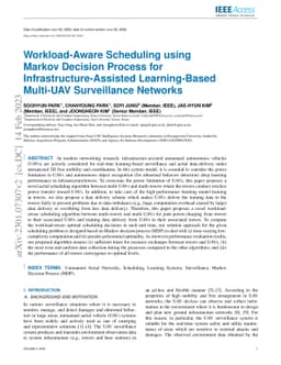 Workload-Aware Scheduling using Markov Decision Process for
  Infrastructure-Assisted Learning-Based Multi-UAV Surveillance Networks