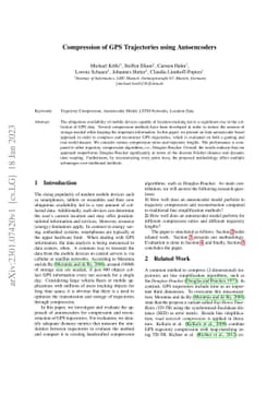 Compression of GPS Trajectories using Autoencoders