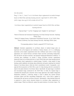 Curvilinear object segmentation in medical images based on ODoS filter
  and deep learning network
