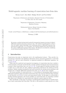 Model-agnostic machine learning of conservation laws from data