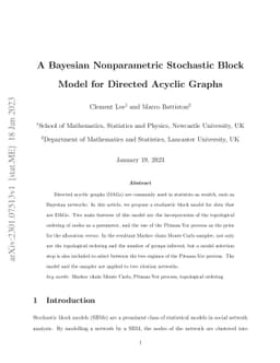 A Bayesian Nonparametric Stochastic Block Model for Directed Acyclic
  Graphs