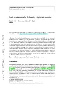 Logic programming for deliberative robotic task planning