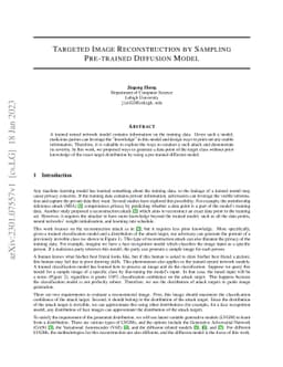 Targeted Image Reconstruction by Sampling Pre-trained Diffusion Model