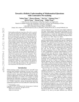 Towards a Holistic Understanding of Mathematical Questions with
  Contrastive Pre-training