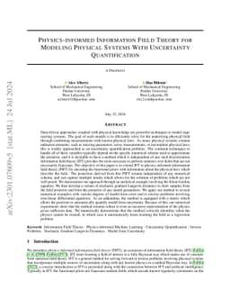 Physics-informed Information Field Theory for Modeling Physical Systems
  with Uncertainty Quantification