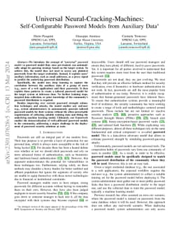 Universal Neural-Cracking-Machines: Self-Configurable Password Models
  from Auxiliary Data
