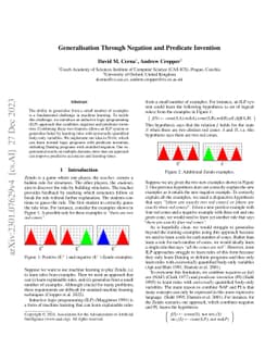 Generalisation Through Negation and Predicate Invention
