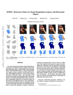 HMDO: Markerless Multi-view Hand Manipulation Capture with Deformable
  Objects