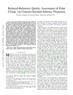 Reduced-Reference Quality Assessment of Point Clouds via
  Content-Oriented Saliency Projection