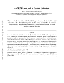 An MCMC Approach to Classical Estimation