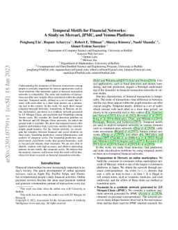 Temporal Motifs for Financial Networks: A Study on Mercari, JPMC, and
  Venmo Platforms