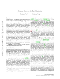 Concept Discovery for Fast Adapatation