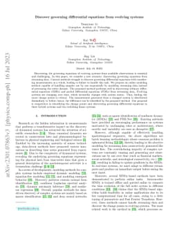 Discover governing differential equations from evolving systems