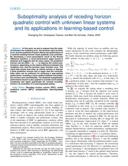 Suboptimality analysis of receding horizon quadratic control with
  unknown linear systems and its applications in learning-based control