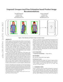 Unposed: Unsupervised Pose Estimation based Product Image
  Recommendations