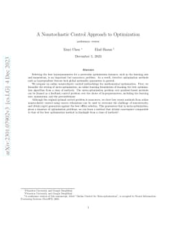 A Nonstochastic Control Approach to Optimization