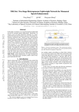 THLNet: two-stage heterogeneous lightweight network for monaural speech
  enhancement