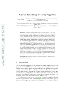 Keyword Embeddings for Query Suggestion