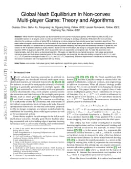 Global Nash Equilibrium in Non-convex Multi-player Game: Theory and
  Algorithms