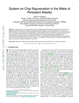 System on Chip Rejuvenation in the Wake of Persistent Attacks