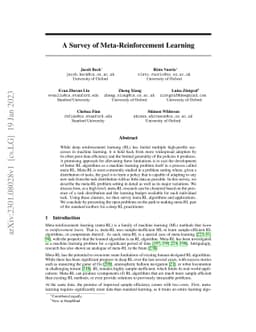 A Survey of Meta-Reinforcement Learning