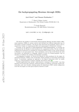 On backpropagating Hessians through ODEs