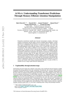 AtMan: Understanding Transformer Predictions Through Memory Efficient
  Attention Manipulation