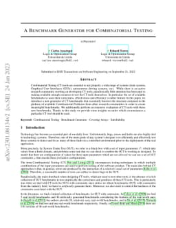 A Benchmark Generator for Combinatorial Testing