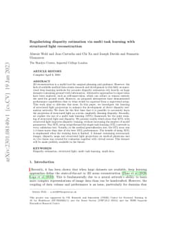 Regularising disparity estimation via multi task learning with
  structured light reconstruction