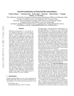 Dual Personalization on Federated Recommendation