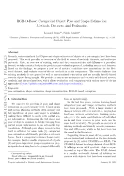 RGB-D-Based Categorical Object Pose and Shape Estimation: Methods,
  Datasets, and Evaluation