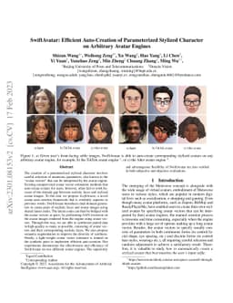 SwiftAvatar: Efficient Auto-Creation of Parameterized Stylized Character
  on Arbitrary Avatar Engines
