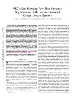 FECANet: Boosting Few-Shot Semantic Segmentation with Feature-Enhanced
  Context-Aware Network