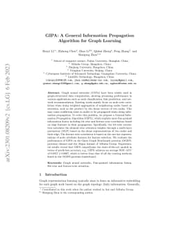 GIPA: A General Information Propagation Algorithm for Graph Learning