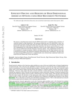 Efficient Pricing and Hedging of High Dimensional American Options Using
  Recurrent Networks