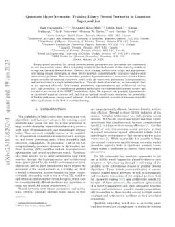 Quantum HyperNetworks: Training Binary Neural Networks in Quantum
  Superposition