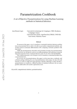 Parametrization Cookbook: A set of Bijective Parametrizations for using
  Machine Learning methods in Statistical Inference