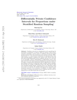 Differentially Private Confidence Intervals for Proportions under
  Stratified Random Sampling