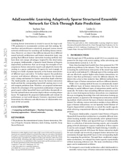 AdaEnsemble: Learning Adaptively Sparse Structured Ensemble Network for
  Click-Through Rate Prediction
