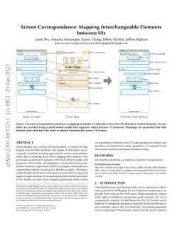 Screen Correspondence: Mapping Interchangeable Elements between UIs