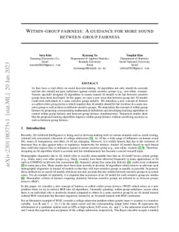 Within-group fairness: A guidance for more sound between-group fairness