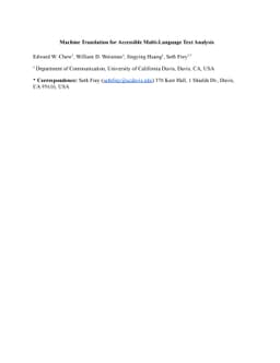 Machine Translation for Accessible Multi-Language Text Analysis