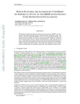 Which Features are Learned by CodeBert: An Empirical Study of the
  BERT-based Source Code Representation Learning