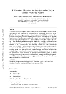 Self-Supervised Learning for Data Scarcity in a Fatigue Damage
  Prognostic Problem