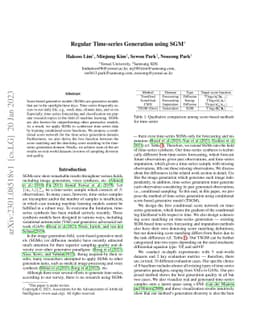 Regular Time-series Generation using SGM