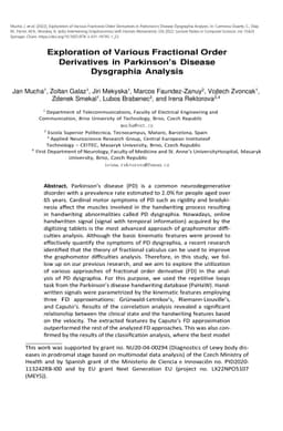 Exploration of Various Fractional Order Derivatives in Parkinson's
  Disease Dysgraphia Analysis