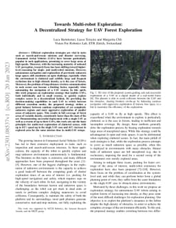 Towards Multi-robot Exploration: A Decentralized Strategy for UAV Forest
  Exploration